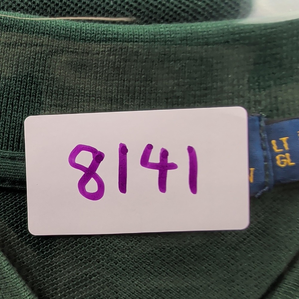 Polo Ralph Lauren Polo Shirt Mens LT Tall Green Pique Polo Match 3 Triple Pony - Picture 13 of 14
